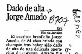 Dado de alta Jorge Amado  [artículo].