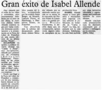 Gran éxito de Isabel Allende