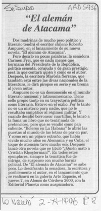 "El alemán de Atacama"  [artículo].