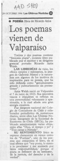 Los Poemas vienen de Valparaíso  [artículo].
