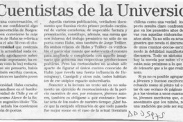 Los cuentistas de la Universidad  [artículo] Patricio Tello.