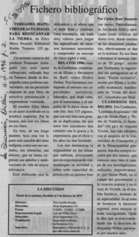 Fichero bibliográfico  [artículo] Carlos René Ibacache.