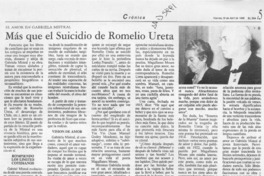 Más que el suicidio de Romelio Ureta  [artículO] Ana María Camus I. [y] Alejandra Vial P.