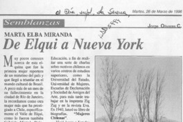 De Elqui a Nueva York  [artículo] Jorge Olivares C.