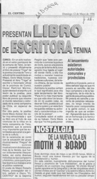 Presentan libro de escritora tenina  [artículo].