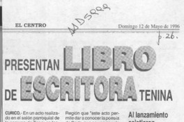 Presentan libro de escritora tenina  [artículo].