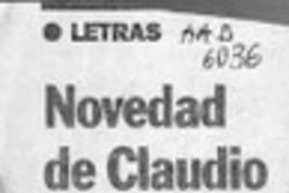Novedad de Claudio Bertoni  [artículo].