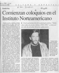 Comienzan coloquios en el Instituto Norteamericano  [artículo].