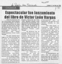 Espectacular fue lanzamiento del libro de Víctor León Vargas  [artículo].