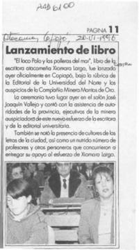 Lanzamiento de libro  [artículo].