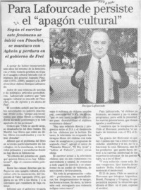 Para Lafourcade persiste el "apagón cultural"  [artículo].