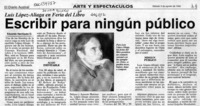 Escribir para ningún público  [artículo] Eduardo Henríquez O.