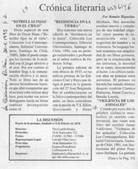 Crónica literaria  [artículo] Ramón Riquelme.