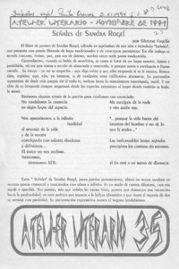Señales de Sandra Rogel  [artículo] Silvestre Fugellie.