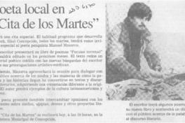 Poeta local en "Cita de los martes"  [artículo].
