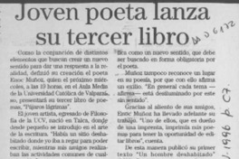 Joven poeta lanza su tercer libro  [artículo].