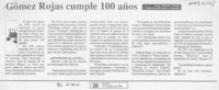 Gómez Rojas cumple 100 años  [artículo] Carlos Martínez Muñoz.