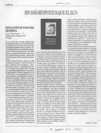 Sin más respuesta que el eco  [artículo] Carlos Cerda.