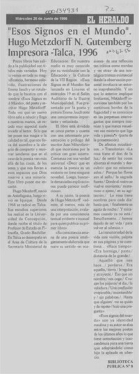 "Esos signos en el mundo"