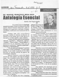 Antología esencial  [artículo] José Vargas Badilla.