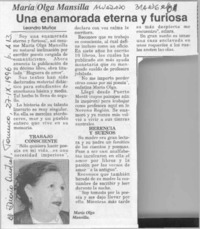 Una enamorada eterna y furiosa  [artículo] Leandro Muñoz.