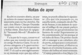 Notas de ayer  [artículo] Juan Rubén Valenzuela.