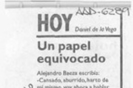 Un papel equivocado  [artículo] Daniel de la Vega.