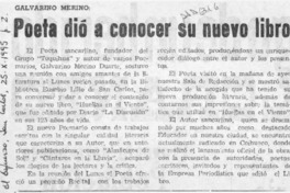 Poeta dio a conocer su nuevo libro  [artículo].