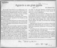 Agravio a un gran poeta  [artículo] Abelardo Troy.
