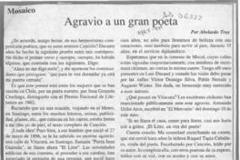 Agravio a un gran poeta  [artículo] Abelardo Troy.