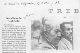Natalicio de Gabriela  [artículo] Lautaro Ramos Guerra.