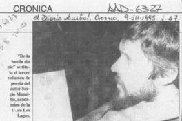 Poeta Sergio Mansilla lanzó un nuevo libro  [artículo].