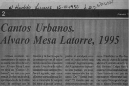 Cantos urbanos, Alvaro Mesa Latorre, 1995  [artículo].