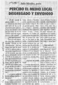 Percibido el medio local disgregado y envidioso  [artículo].