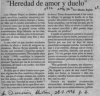 "Heredad de amor y duelo"