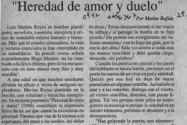 "Heredad de amor y duelo"