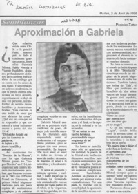 Aproximación a Gabriela  [artículo] Federico Tatter.