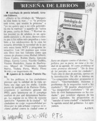 Reseña de libros  [artículo] A. J. S. V.