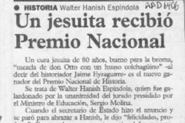 Un Jesuita recibió Premio Nacional  [artículo].