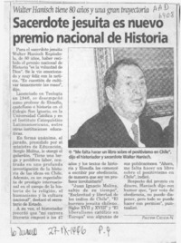 Sacerdote jesuita es nuevo Premio Nacional de Historia  [artículo] Paulina Calleja N.