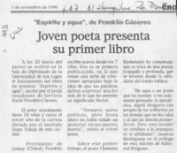 Joven poeta presenta su primer libro  [artículo].