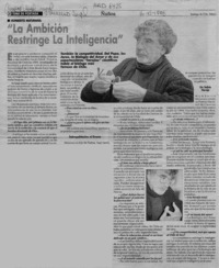 "La ambición restringe la inteligencia"  [artículo].