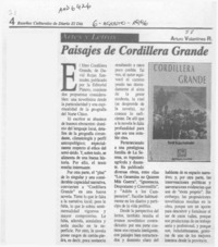 Paisajes de cordillera grande  [artículo] Arturo Volantines R.