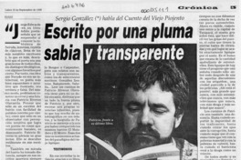 Escrito por una pluma sabia y transparente