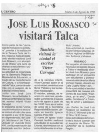José Luis Rosasco visitará Talca  [artículo].