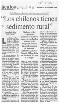 "Los chilenos tienen sedimento rural"  [artículo] Carmen Gloria Muñoz.