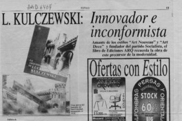 L. Kulczewski, innovador e inconformista  [artículo].