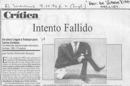 Intento fallido  [artículo] Javier Edwards Renard.