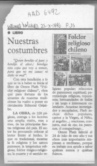 Nuestras costumbres  [artículo].