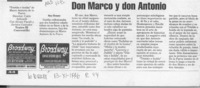 Don Marco y don Antonio  [artículo] Hans Erhmann.